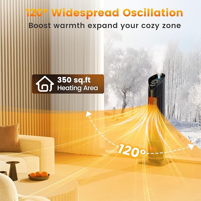 Auertech Space Heater with Humidifier & LED Light, 3 in 1 Portable Electric - Image 3