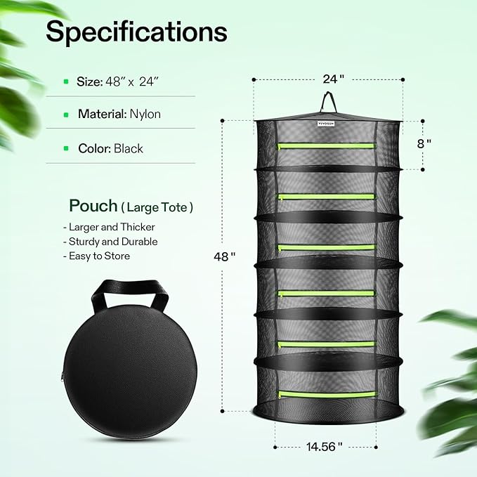 VIVOSUN 4-Pack 6-Layer Mesh Drying Rack Hanging Design - Image 2
