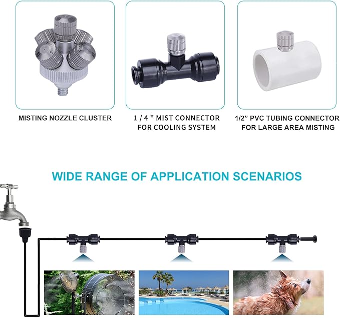 Fogland Misting Nozzles for Cooling System:35pcs Clogging-Prevent Cleanable - Image 5