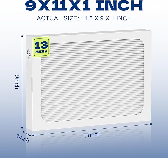 2-Pack 9 x 11 x 1 MERV 13 Replacement Dehumidifier Filter Compatible - Image 2
