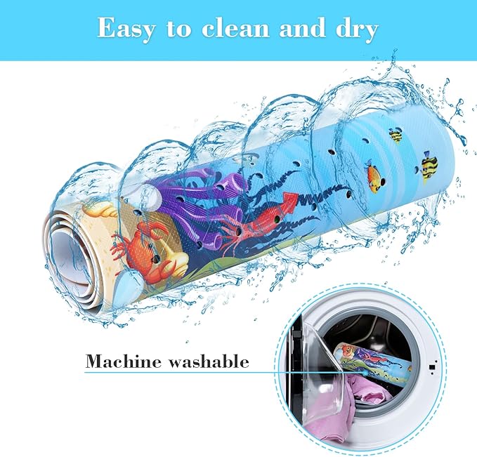Bath Mat for Tub Non Slip, Machine Washable Anti-Slip Cartoon Baby Bathtub - Image 5
