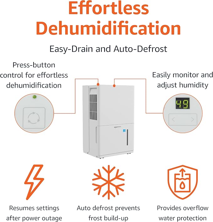 Amazon Basics 50-Pint Large Dehumidifier - Image 2