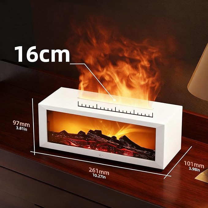 Fireplace Aroma Essential Oil Diffuser, 150ml Ultrasonic Humidifier, Scent - Image 2