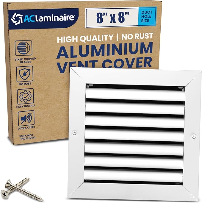 8x8 Inch Air Return Vent Cover Decorative – Premium Aluminum AC Vent Cover by LAMINAIRE