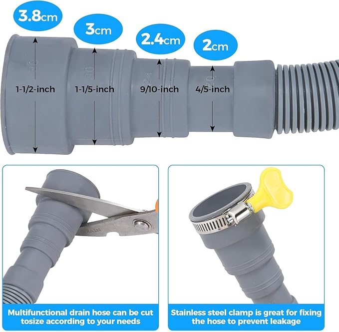 PinkCross Universal Washing Machine Drain Hose Extension, Flexible Washer & - Image 4