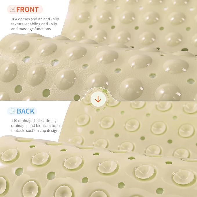 Anti-Slip Bathtub Shower mat, 20.8×20.8（Approximately 53×53cm） inch Soft - Image 2