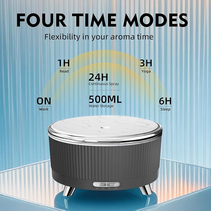 500ML Essential Oil Diffuser: Ultrasonic Aroma Diffuser - Image 3