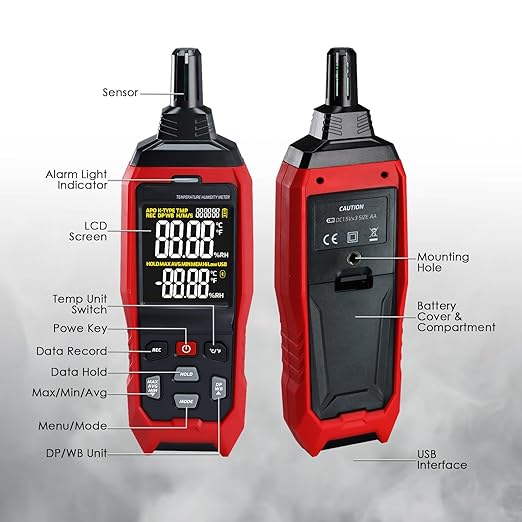 Temperature Humidity Meter, Digital Thermometer Hygrometer Monitor - Image 5