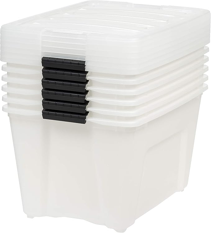 IRIS USA 54 Qt Stackable Plastic Storage Bins - Image 4