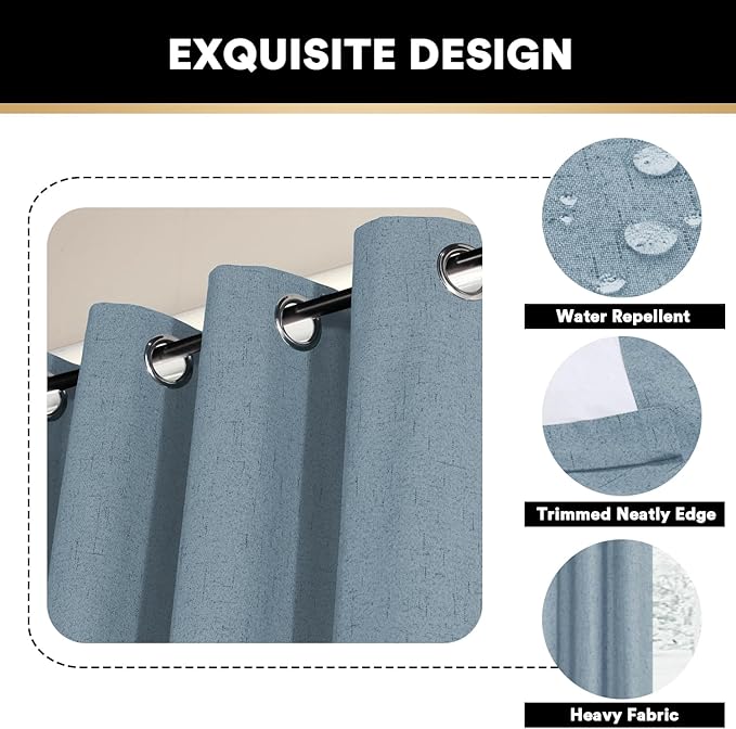 PrinceDeco Blackout Curtains 84 Inches Long Patio Curtains - Image 6