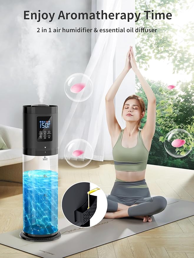 8L Humidifiers for Bedroom, 30dB Quiet, 500ft² Coverage, 60H Runtime, Top Fill - Image 4