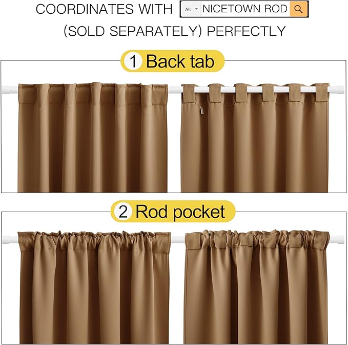 NICETOWN Living Room Blackout Draperies Curtains - Image 3