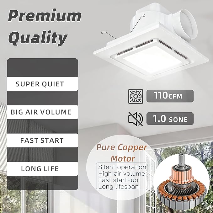 9.4" Quiet Bathroom Exhaust Fan - Image 5
