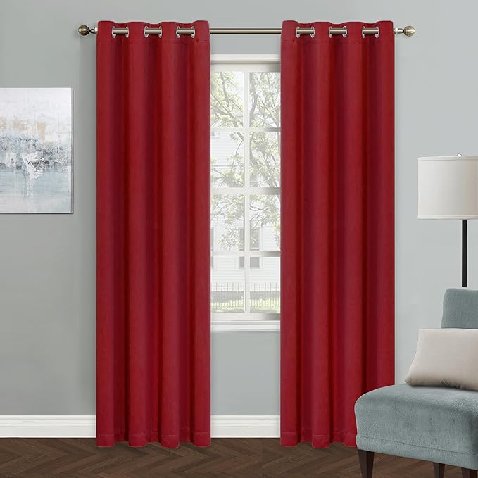MYSKY HOME Red Blackout Curtain, Single Panel by MYSKYHOME