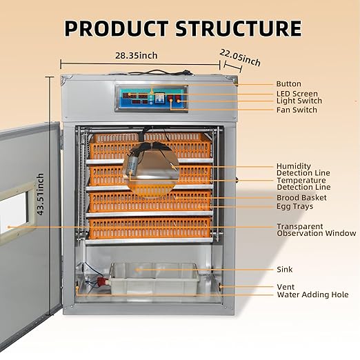 XKV 352 Egg Incubator with Automatic Egg Turning, Temperature Control and - Image 2