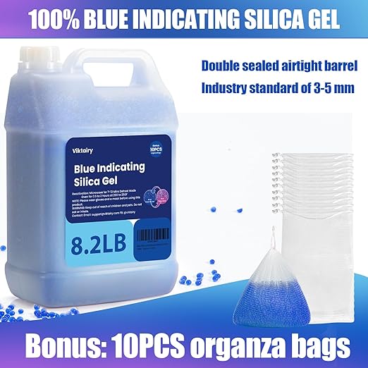 8.2LBS Silica Gel Desiccant Beads, Premium Blue Indicating Reusable Desiccant - Image 4