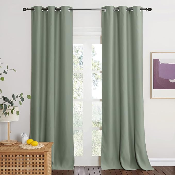 NICETOWN Door Curtains for Doorway Privacy, 95 Inch Length Blackout Thermal - Image 3