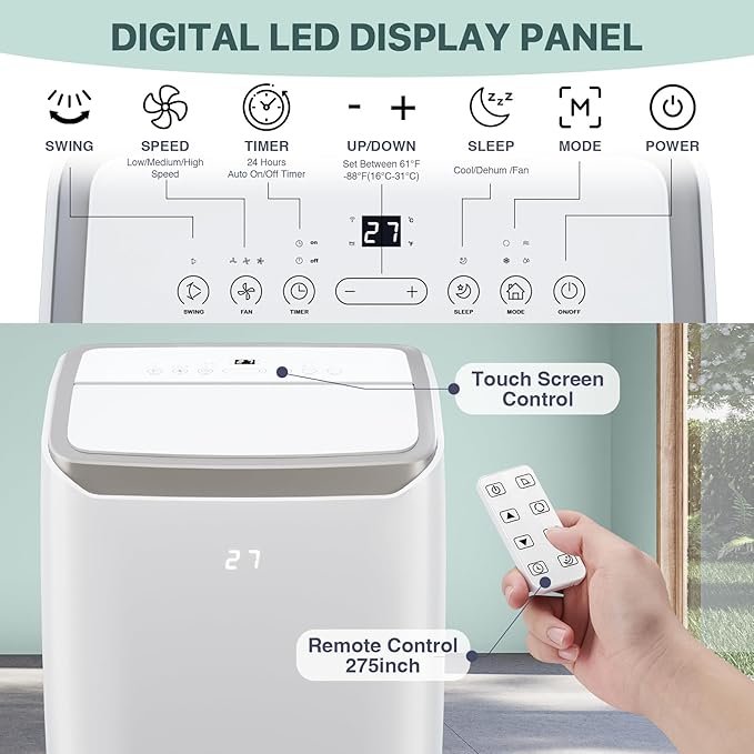 14, 000 BTU Portable AC Unit– 4-in-1 Portable Air Conditioner - Image 4