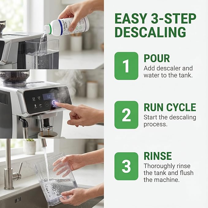Descaling Kit Compatible with Delonghi Coffee Machines: 2 Full Maintenance - Image 4