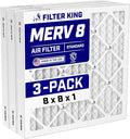 Filter King 8x8x1 Air Filter Dust & Allergy Control AC Furnace Filters by FilterKing