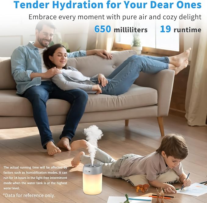 Night Lights Humidifiers For Bedroom, USB Rechargeable, LED Lights For Bedroom - Image 4