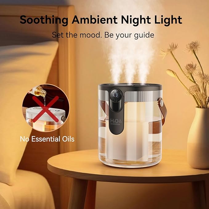 Rechargeable Portable Top Fill Humidifier, Smart Humidifiers - Image 6
