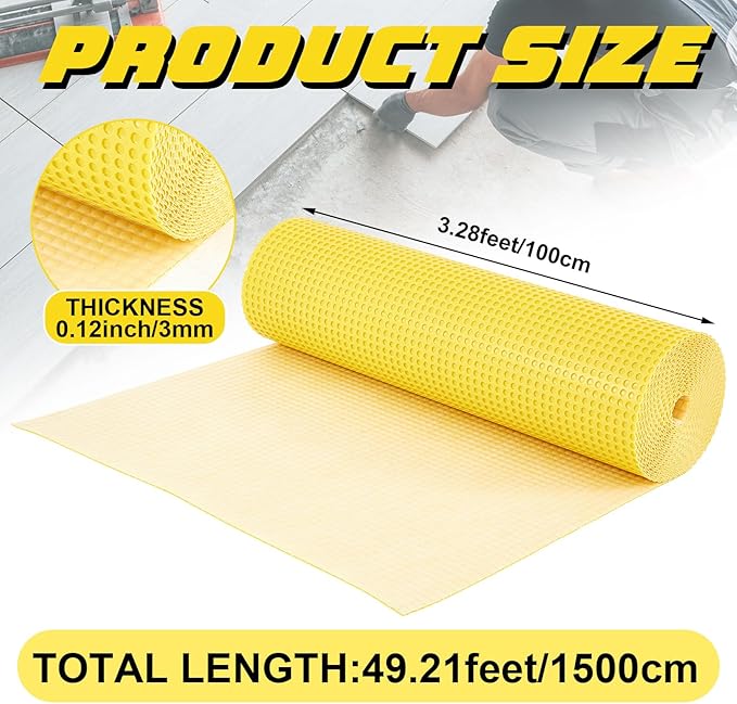 Nuanchu 1/8" Thick 161.44 Sq. ft. Uncoupling Membrane - Image 2