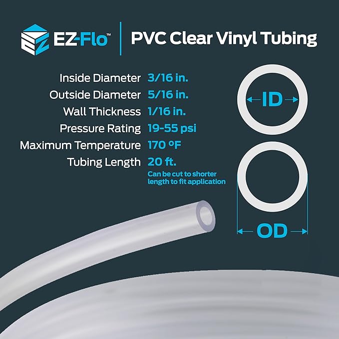 Eastman 3/16 Inch ID PVC Clear Vinyl Tubing, 20 Foot Length - Image 4