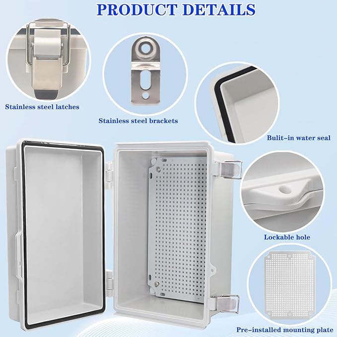 Waterproof Outdoor Electrical Box Junction Box Weatherproof IP67 ABS Plastic - Image 3