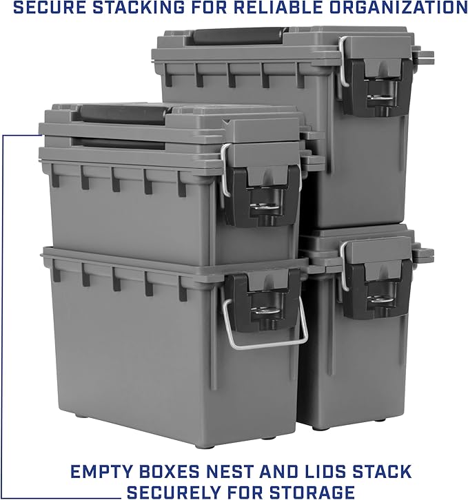 Sheffield 12792 2-Pack Ammo Storage Box, Stackable .30 Cal Field Boxes - Image 6