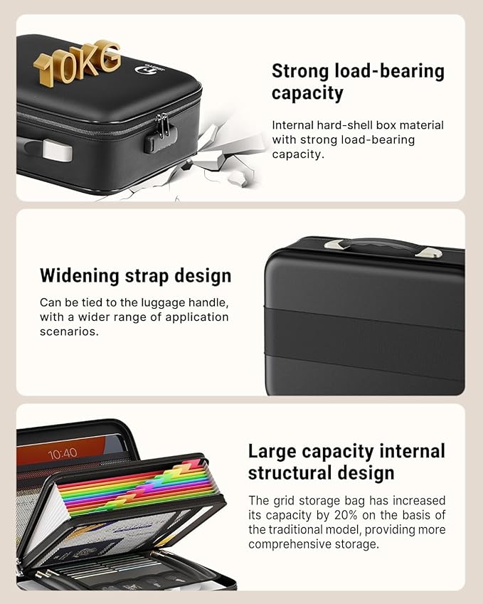 Oterri Fireproof Document Box, Hard Case Safe box - Image 3
