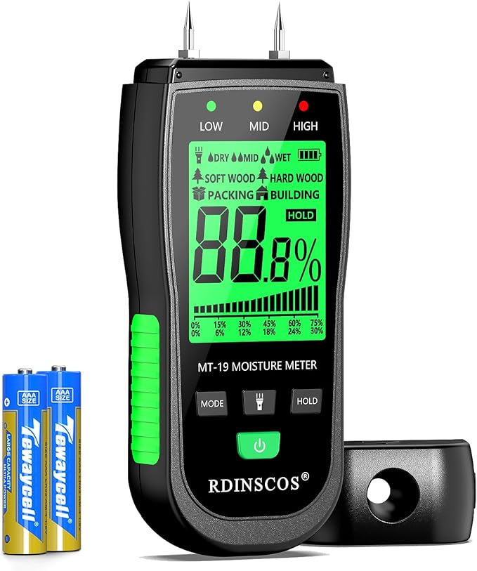 RDINSCOS Moisture Meter for Firewood Digital Wood Moisture Tester Firewood and by RDINSCOS
