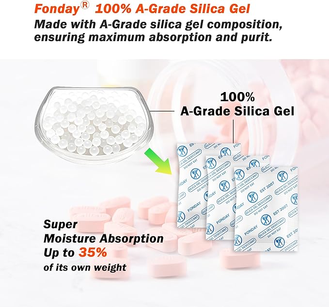 5g x 40 Packs Fonday Food Grade Silica Gel Desiccants Packs Moisture Absorbers - Image 3
