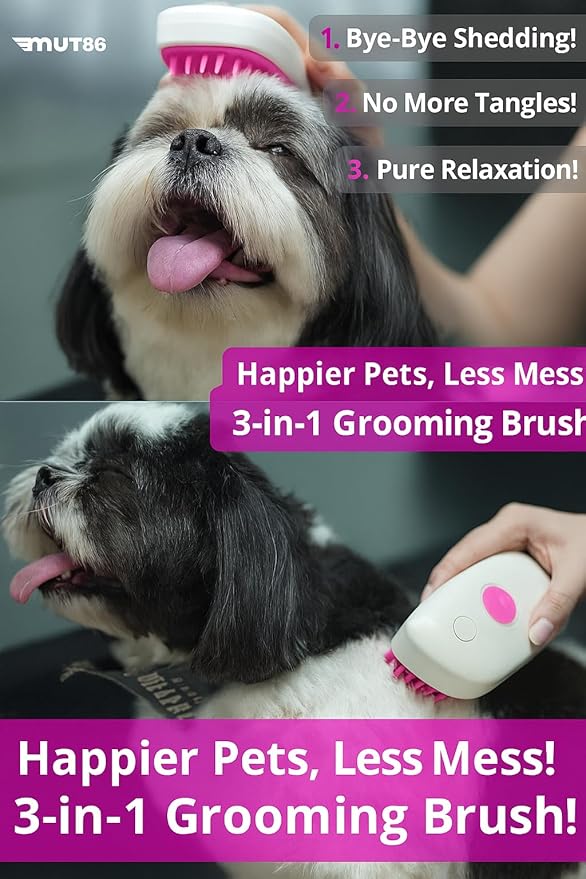 Cat Steam Brush, 3-in-1 Mist Grooming Brush, USB-C Rechargeable Anti-Static - Image 5
