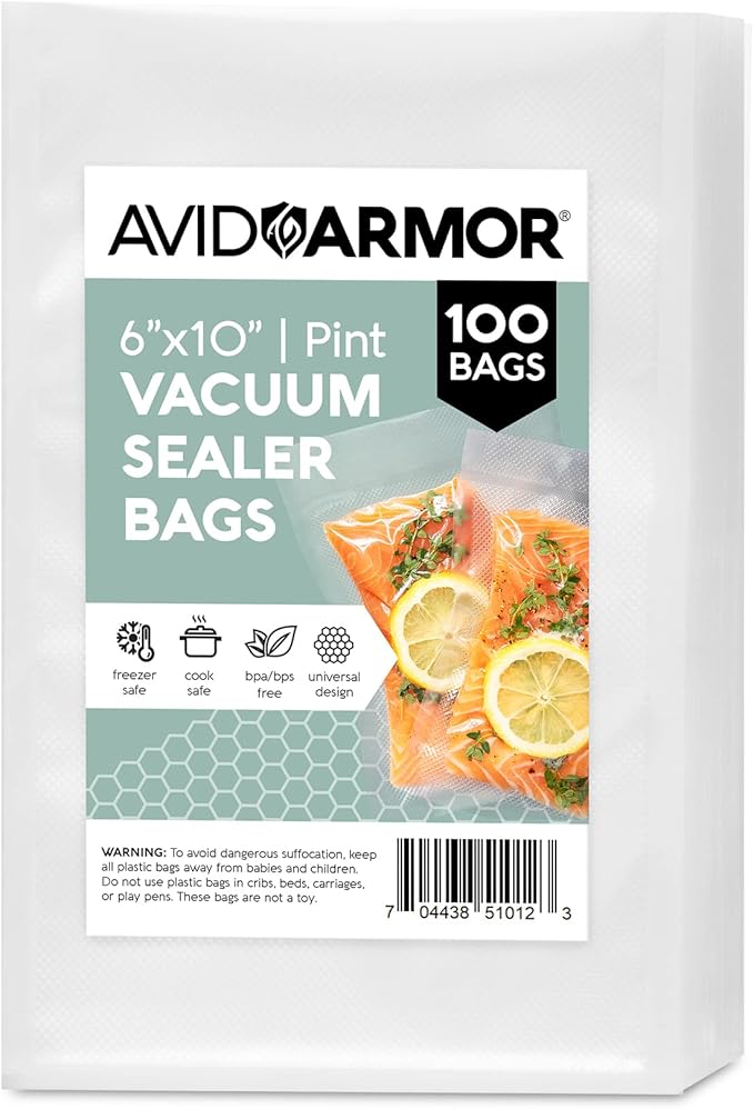 Avid Armor Vacuum Sealer Bags Pint Size, Vac Seal Bags by AvidArmor