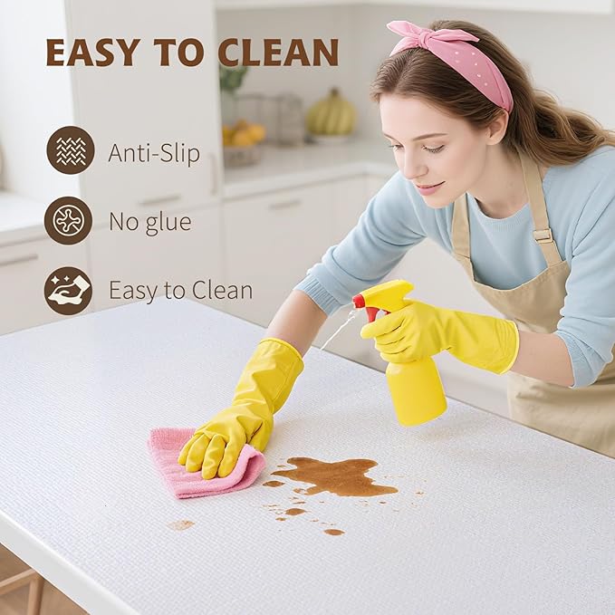 Shelf Liners for Kitchen Cabinets Non Adhesive Drawer Liner 17in x 30FT Pure - Image 4