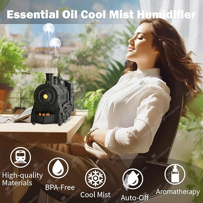 Diffuserlove Train Diffuser 300ML Essential Oil Diffuser Cool Mist Humidifier - Image 5
