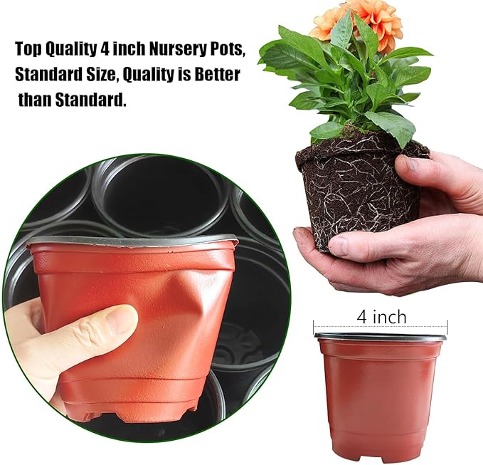 Plant Nursery Pots with Humidity Domes, 50 Sets 4 Inch Soft Nursery Pots - Image 5