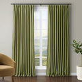 TWOPAGES Luxury Velvet Curtain Pinch Pleated Grass Green Curtain 96 inch Long by TWOPAGES