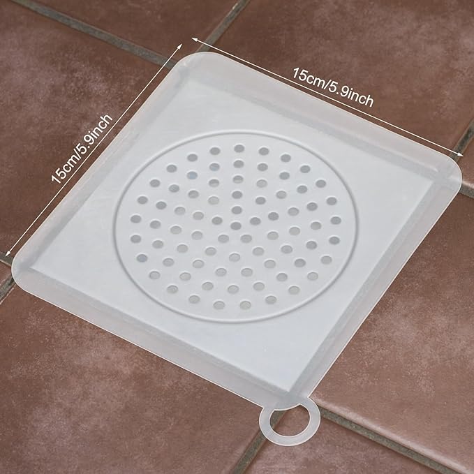 2 Pieces Floor Drain Cover Silicone Tub Stopper, 6x6 Inch Anti-Odor Deodorizing - Image 2