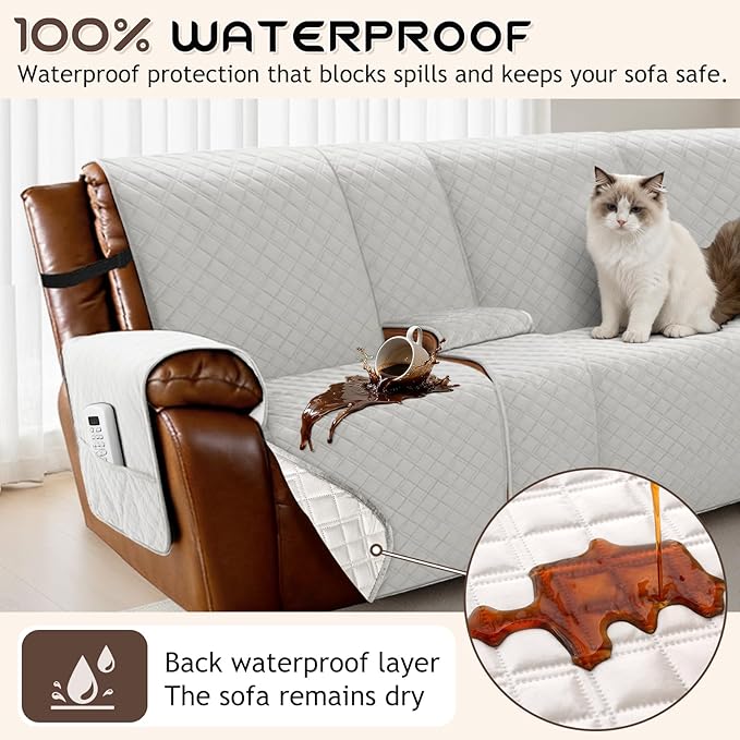 Arfntevss Waterproof Recliner Sectional Couch Covers - Image 2