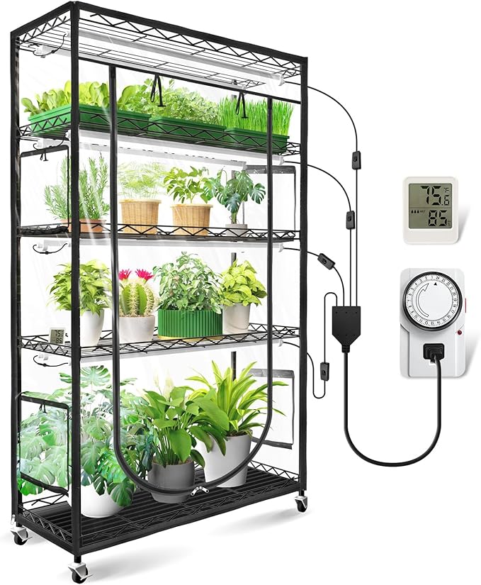 JESLED Indoor Greenhouse with Grow Light, 3FT Full Spectrum 5000K LED Light by JESLED