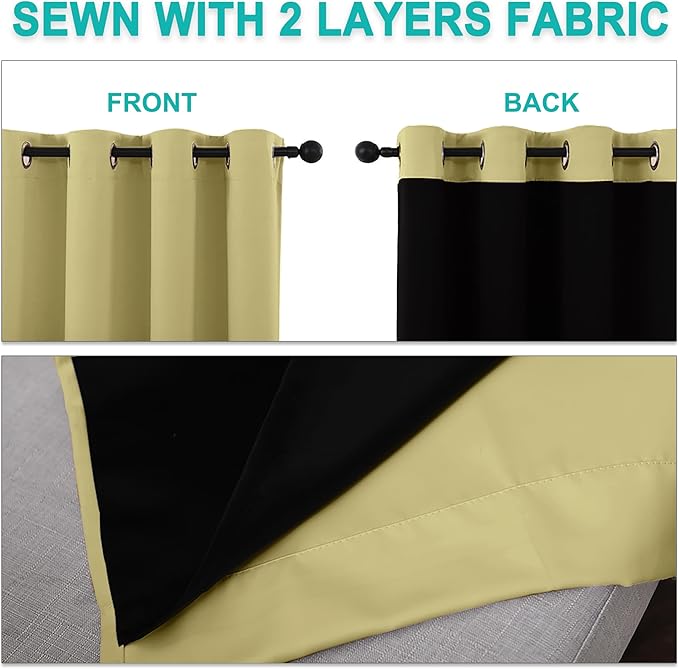 NICETOWN 100% Blackout Blinds, Laundry Room Decor Window Treatment Curtains - Image 5