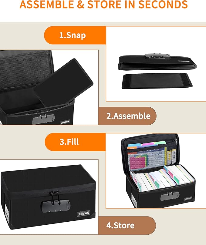 JUNDUN Index Card Holder with 48 Pieces 4x6 Inch Index Cards Dividers, - Image 6