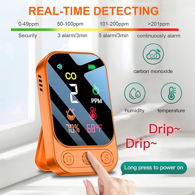 Travel Carbon Monoxide Detectors Mini Size Portable CO Detector - Image 4