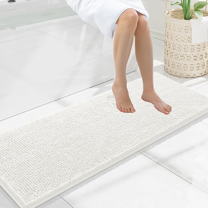 Smiry Luxury Chenille Bathroom Rugs 47x17, Extra Soft and Absorbent Shaggy Bath by Smiry