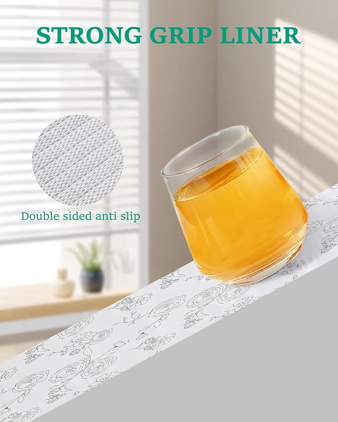 Floral Drawer Liner for Kitchen Cabinet 12 in x 30FT, Non-Adhesive Shelf Liner - Image 7