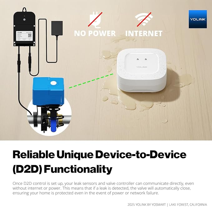 YoLink Smart Water Leak Protection System Kit: Bulldog Valve Robot, Smart Valve - Image 2
