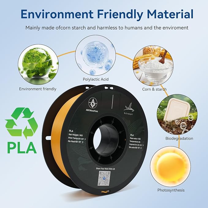 PLA 3D Printer Filament, Dimensional Accuracy +/- 0.02 mm, 1 kg Spool, 1.75 - Image 3