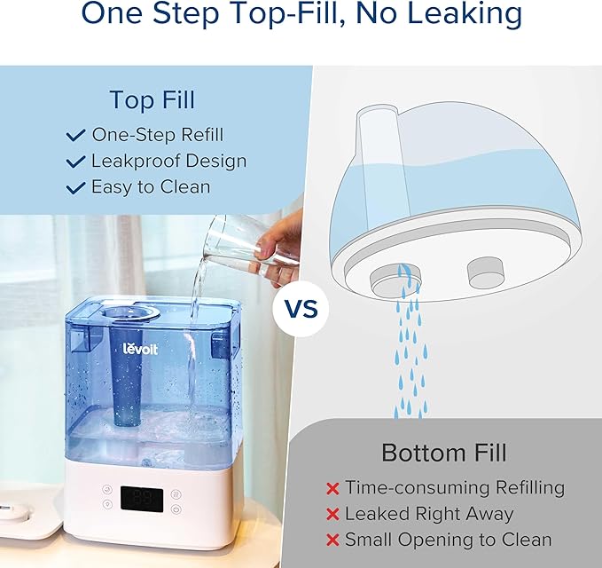 LEVOIT Classic300S Ultrasonic Smart Top Fill Humidifier, Extra Large 6L Tank - Image 8